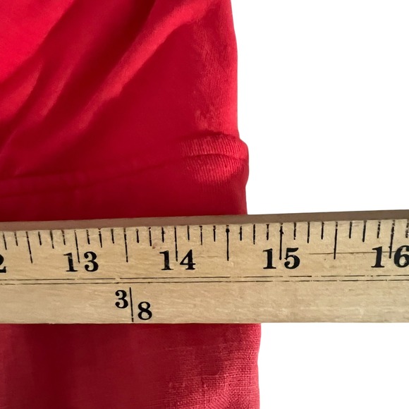 Boden Red Sleeveless Linen & Cotton V Neck‎ Dress  Size 8 - Picture 7 of 10